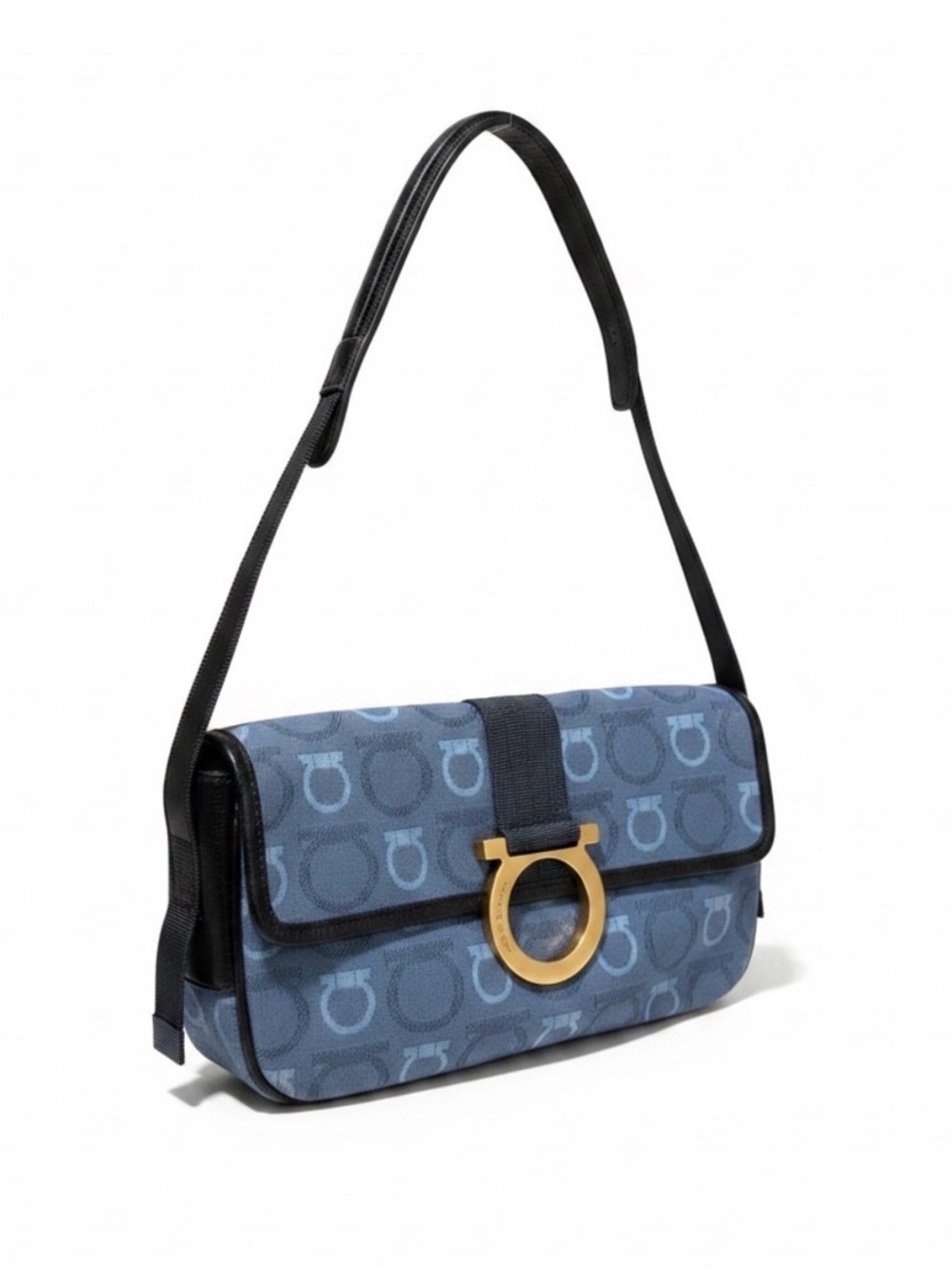 Salvatore Ferragamo Gancini Authentic Shoulder Bag 💙🩵💙